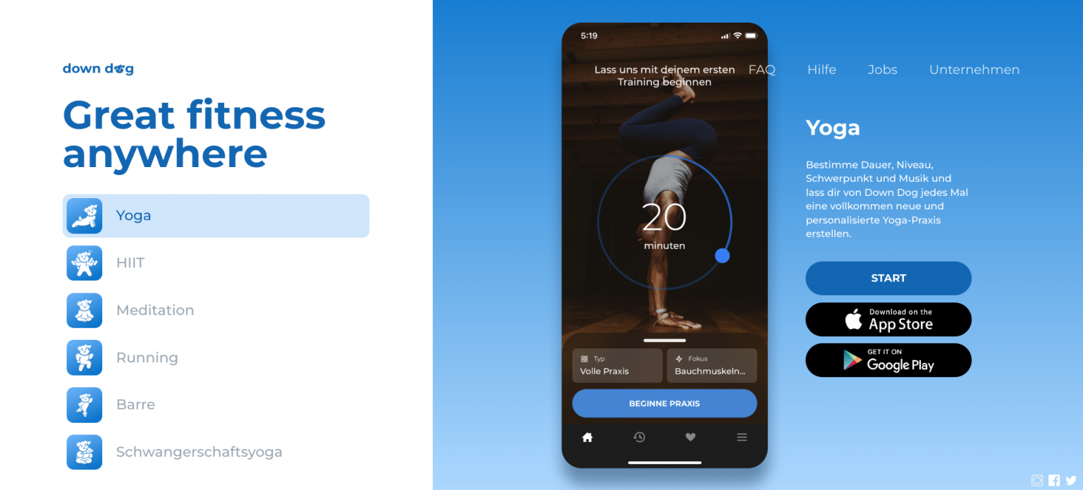 Down Dog App(s) als Trainingsergänzung Harlerunner Laufblog